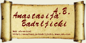 Anastasija Badrljički vizit kartica